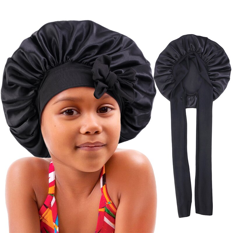 Satin Bonnet Manufacturer - for Kids Silk Bonnets with Tie Band Single Layer