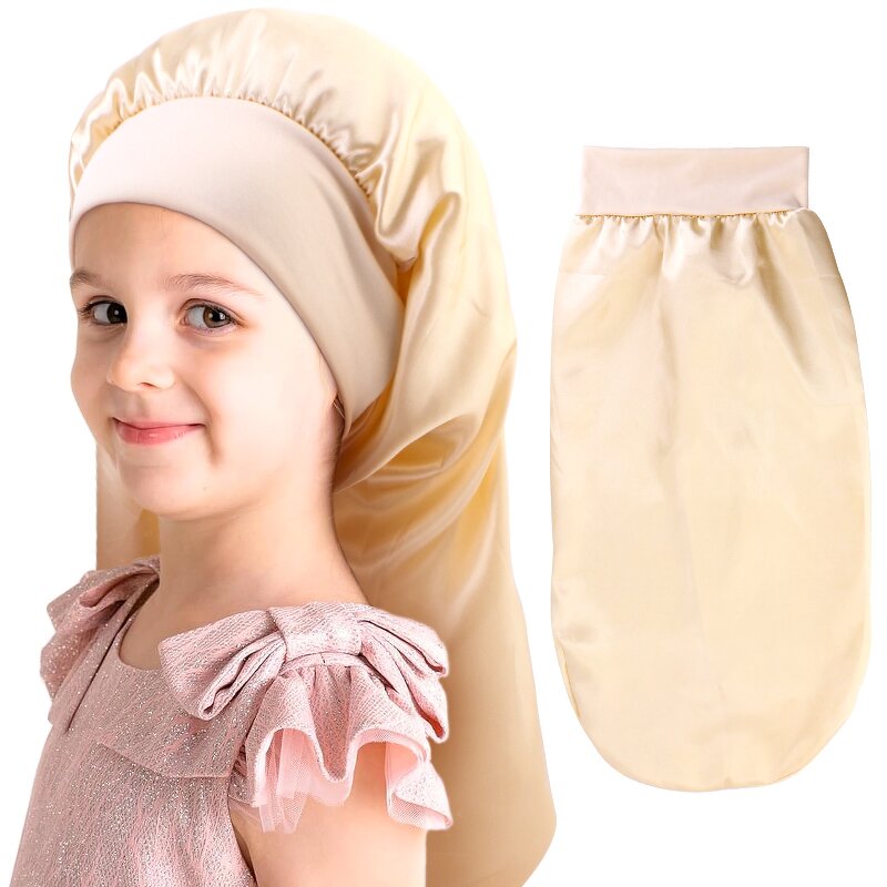 Long Satin Bonnet Manufacturer - Private Custom Logo New Kids Size Girls