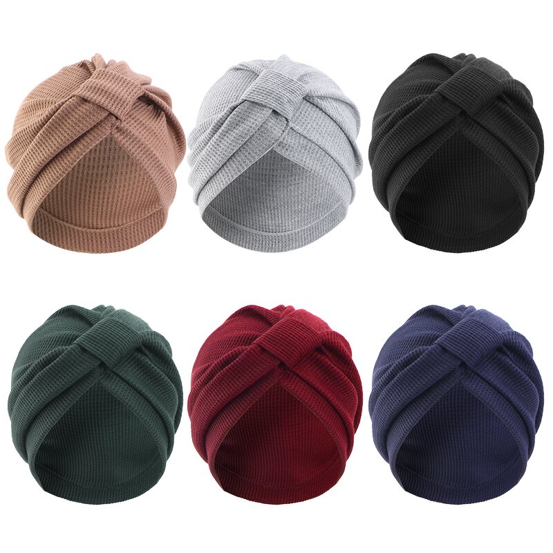 Headscarf Manufacturer - Winter Cotton Soft Knotted Style Solid Color Turban