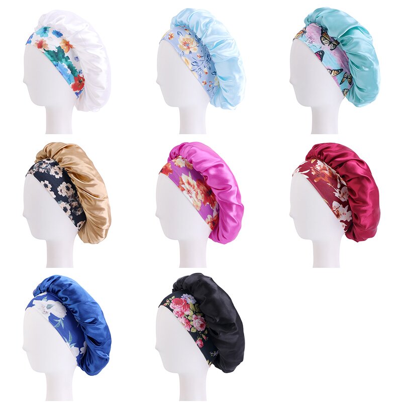 Sleep Hats Supplier - Custom Logo Kids Size Floral Print Single Layer
