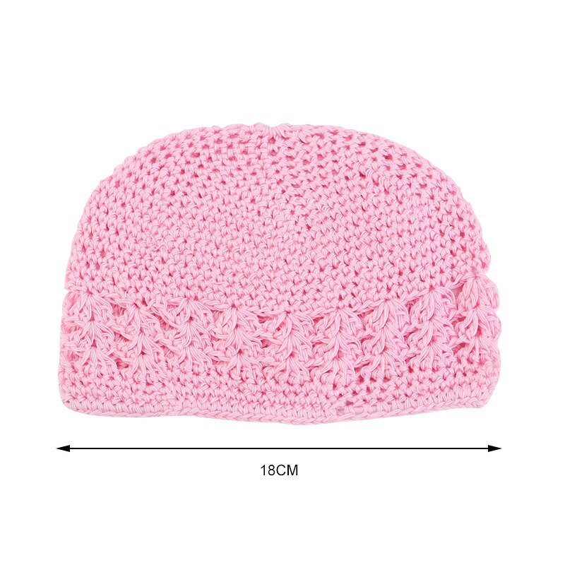 Kufi Hats Supplier - Kids Baby Cotton Crochet Beanie Skull Caps Solid