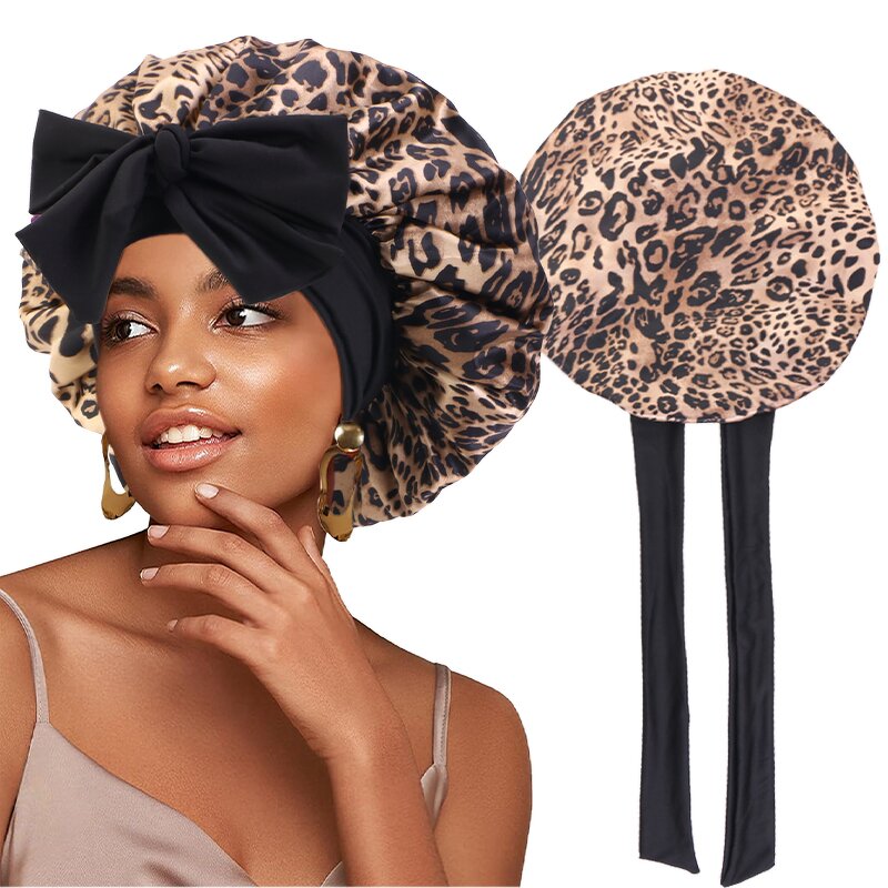 Hair Bonnet Manufacturer - Extra with Wrap Sleeping Bonnets Belt Band Tails