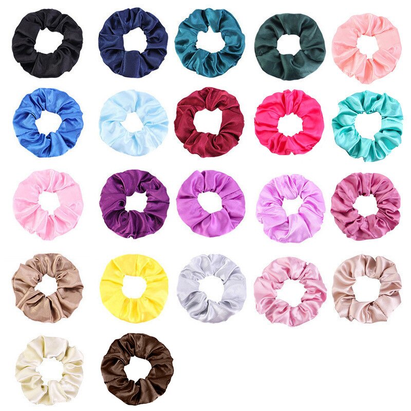 Satin Scrunchies Supplier - Custom Personalized Logo Pattern Hair Scrunchy