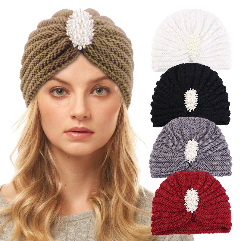 Warm Hat Supplier - New Arrival Solid Color with Beading Jewelry Winter