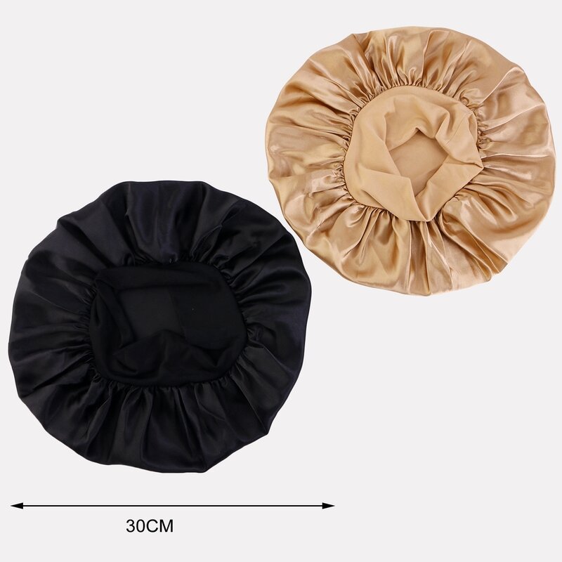 Satin Bonnet Supplier - 2 Pcs Set Custom Logo Wide Brimmed Sleep Night Cap
