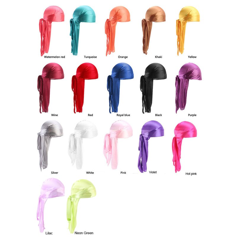 Durag Supplier - Wrinkle Free Unisex Designer Silk Head Scarf Silky