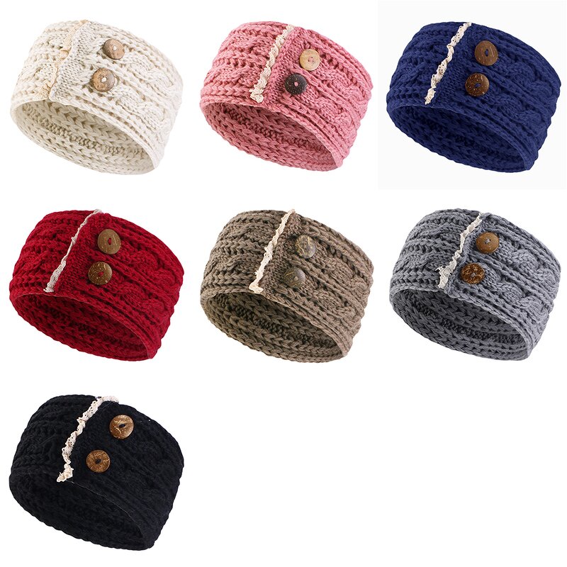 Headband Manufacturer - Winter Knitted Crochet with Lace Button Ear Warmer