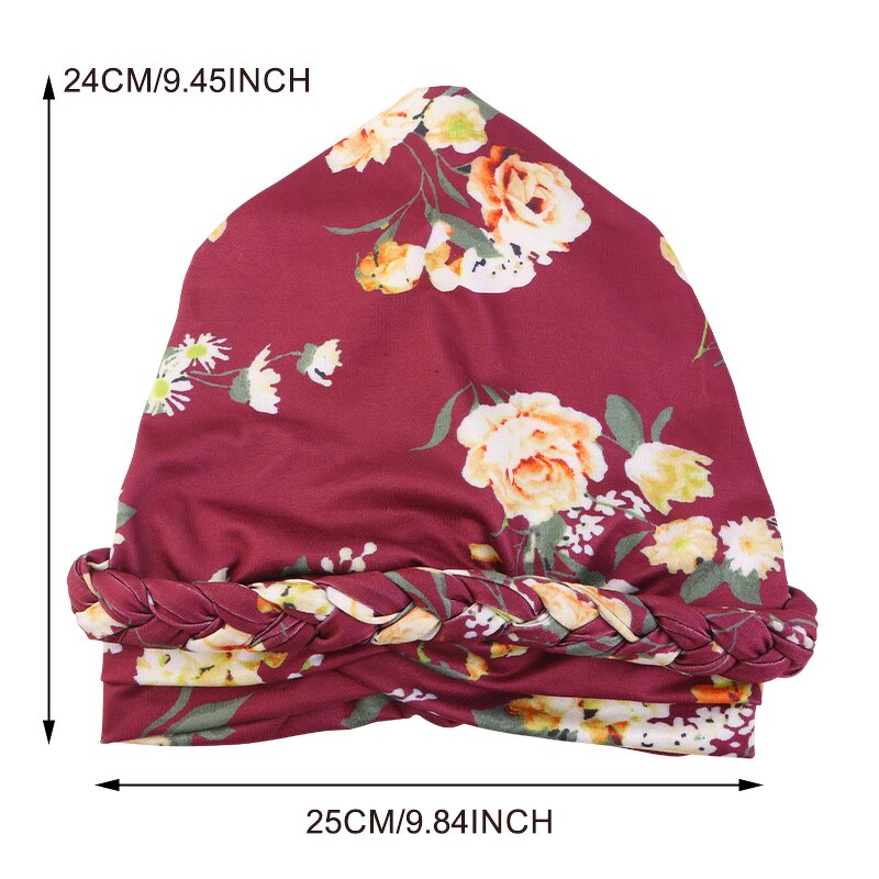 Head Wrap Supplier - Luxury Ethnic Bohemia Floral Printing Handmade Braid