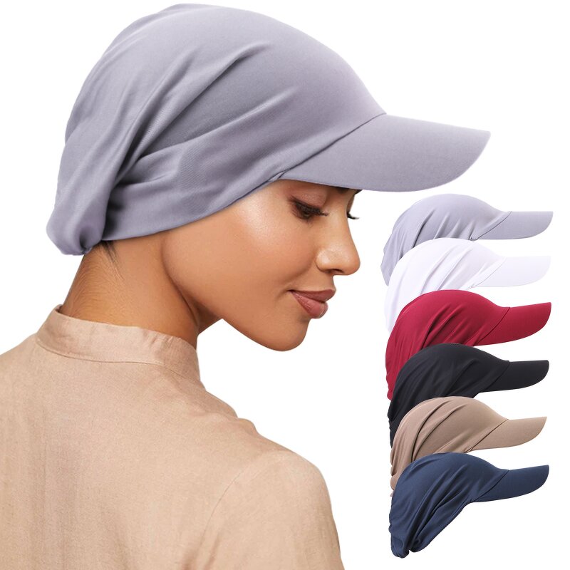 Bandana Hat Supplier - Unisex Plain Color Visor Pre Fitted Outdoor Sun