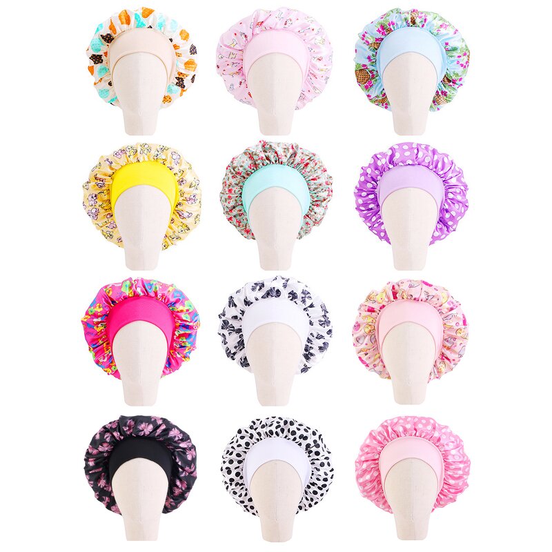 Satin Hair Bonnets Supplier - Childlike Innocence Pattern Three Pieces/Set
