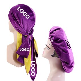 Durag Manufacturer - Customized Logo Printed Double Deck Velvet with Lining