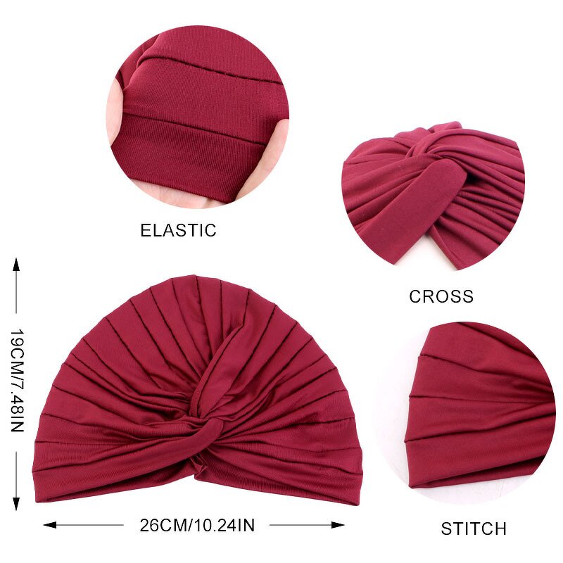 Twist Turban Supplier - Summer Breathable Polyester Plain Color Chemo Cap