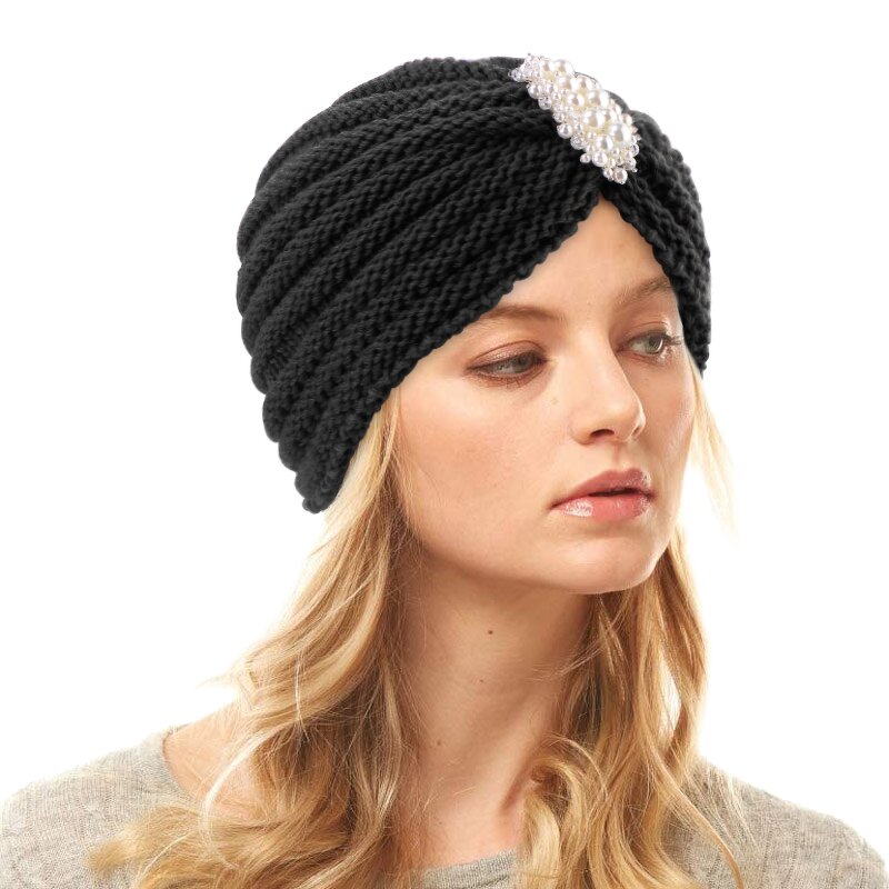 Warm Hat Supplier - New Arrival Solid Color with Beading Jewelry Winter