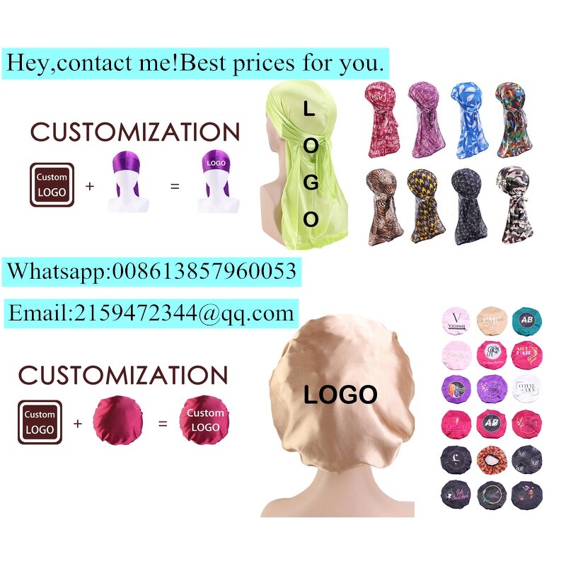 Durags Factory - Customized Style Custom Logo Double Layer Velvet Stretch