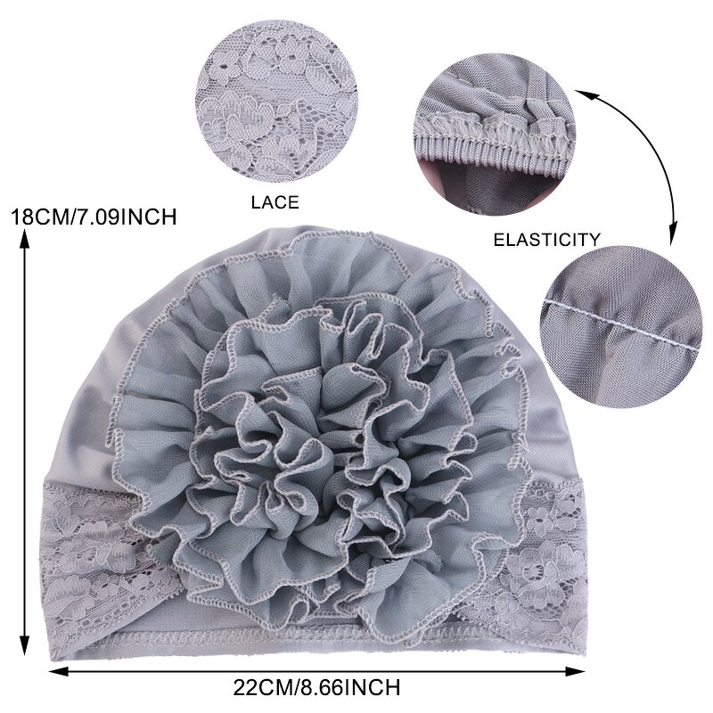 Women's Hat Supplier - New Fashion Solid-color Elastic Polyester with Flower