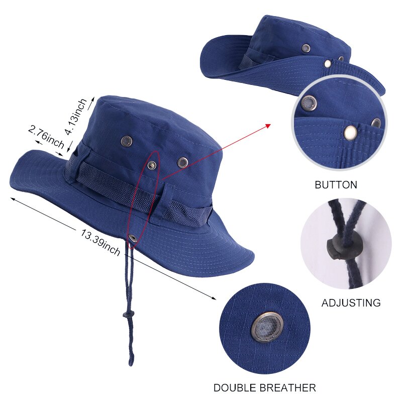 Bucket Hats Supplier - New Arrival Solid Color with Strings Sun Protection