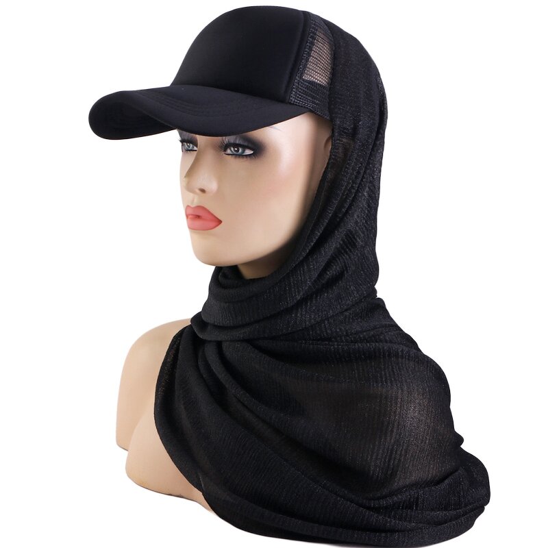 Hijab Scarf Hat Manufacturer - Plain Color Summer Mesh Ball Cap Integrated