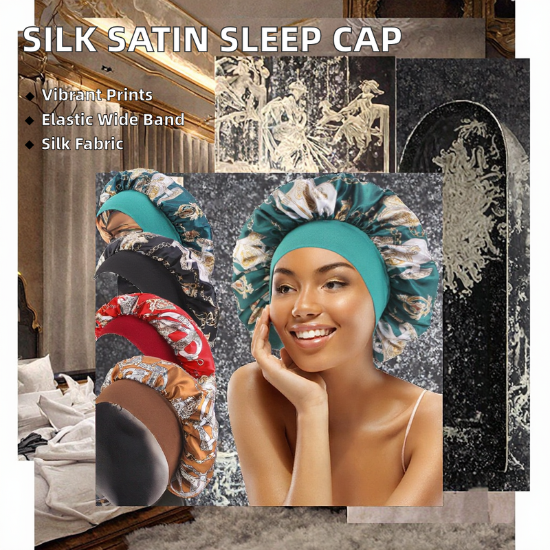 Satin Bonnet Manufacturer - Single Layer with Wide Elastic Band Night Sleep