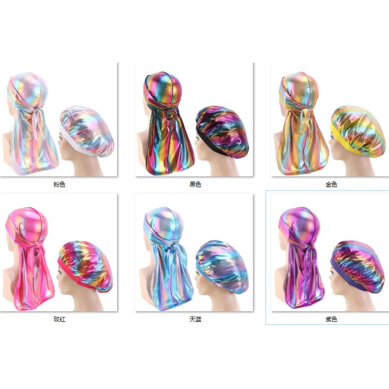 Do Rag Manufacturer - Fashion Colorful Couples Laser Do Rag Sleeping Cap