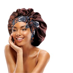 Hair Bonnets Factory - Custom Logo Bohemian Pattern Satin Bonnet Polyester
