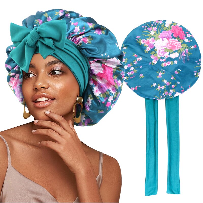 Hair Bonnet Manufacturer - Extra with Wrap Sleeping Bonnets Belt Band Tails