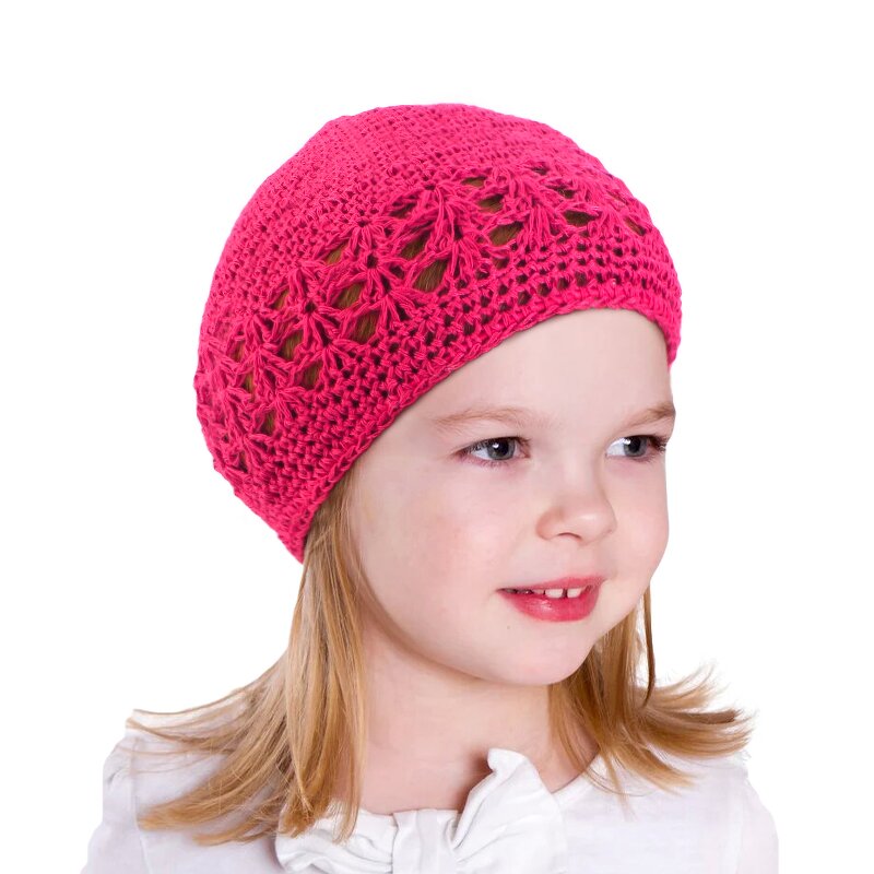 Kufi Hats Supplier - Kids Baby Cotton Crochet Beanie Skull Caps Solid