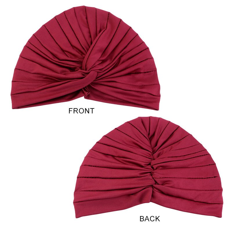 Twist Turban Supplier - Summer Breathable Polyester Plain Color Chemo Cap