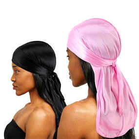 Durag Manufacturer - High Quality Designer Two Pieces/Set Unisex Long Straps