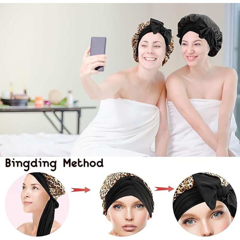 Satin Hair Bonnets Factory - Long Tail Custom Logo Butterfly Patterns Printed