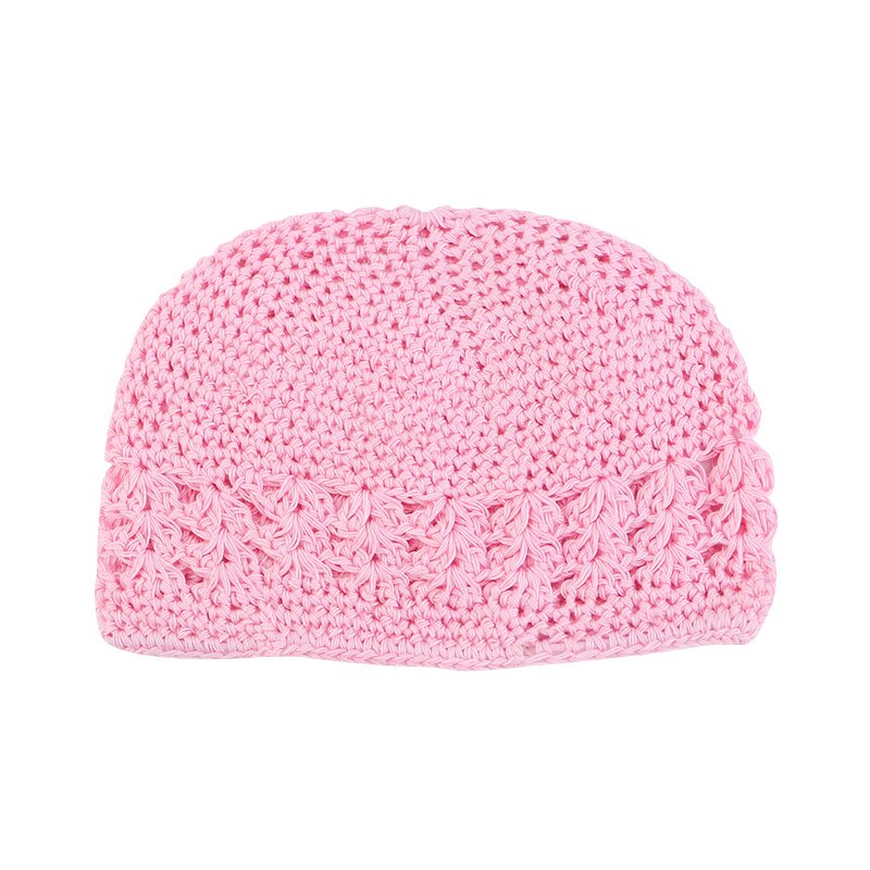 Kufi Hats Supplier - Kids Baby Cotton Crochet Beanie Skull Caps Solid