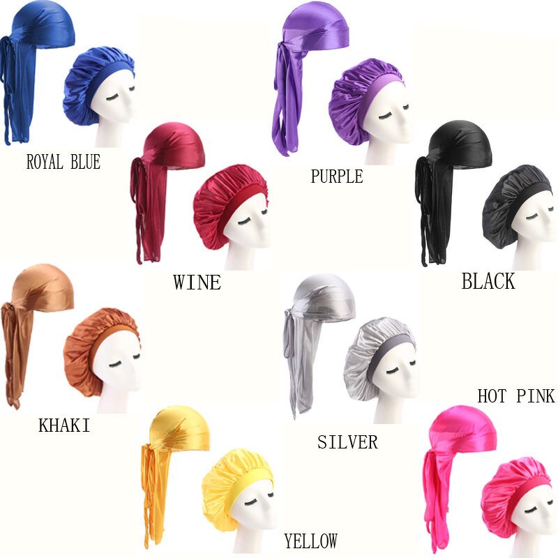 Durag Supplier - Wholesale Cheap Couples Bonnet and Dorag Set Solid