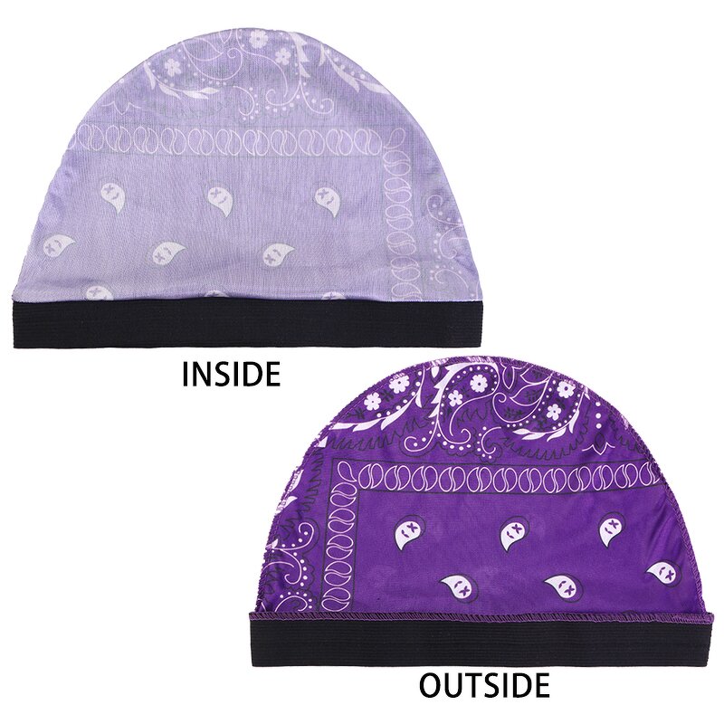 Skull Cap Supplier - Paisley Pattern Cooling Soft Polyester Spandex Dome