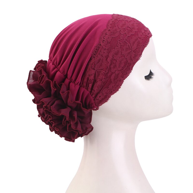 Women's Hat Supplier - New Fashion Solid-color Elastic Polyester with Flower