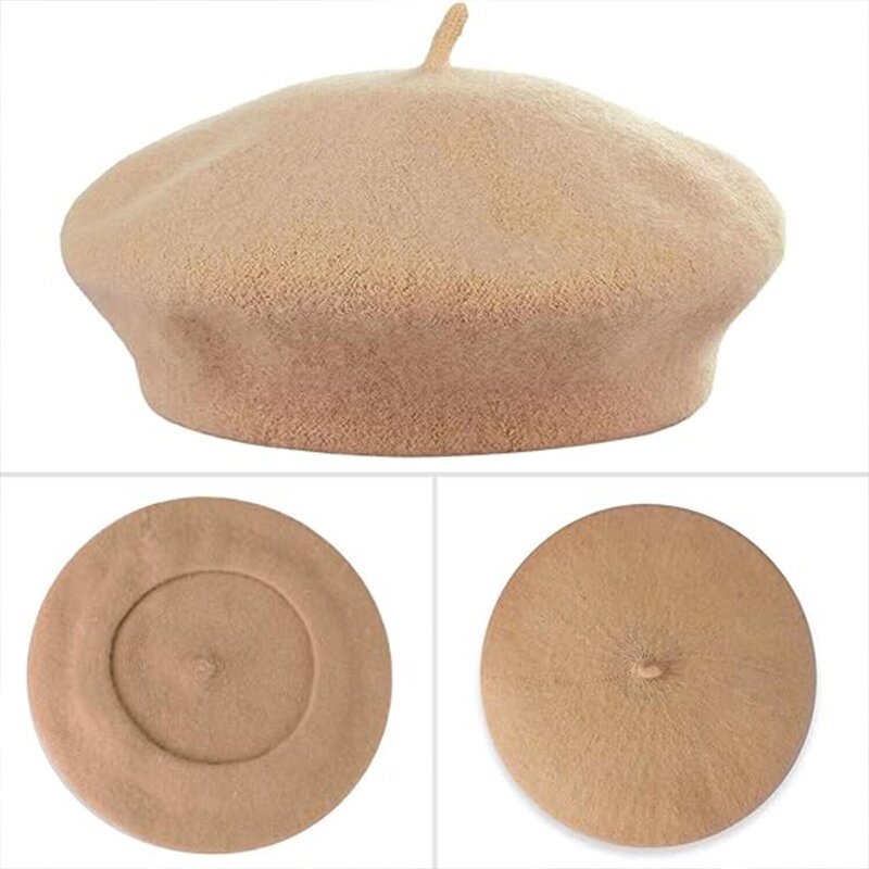 Wool Berets Supplier - Women French Artist Style Retro Plain Beret Winter