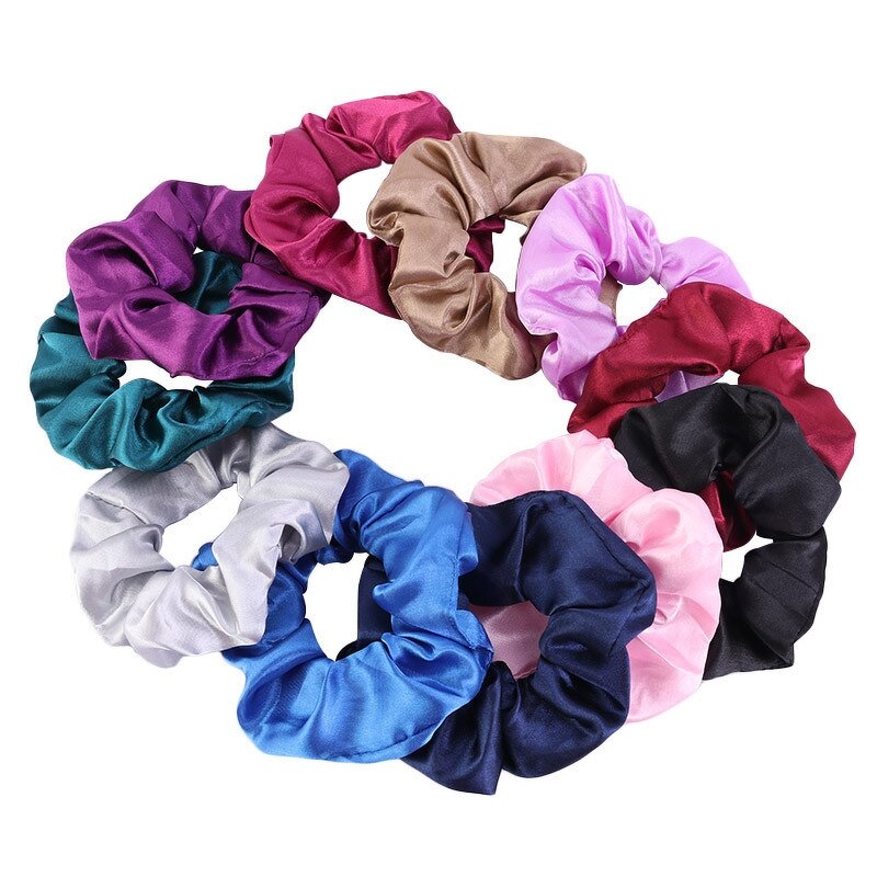 Satin Scrunchies Supplier - Custom Personalized Logo Pattern Hair Scrunchy