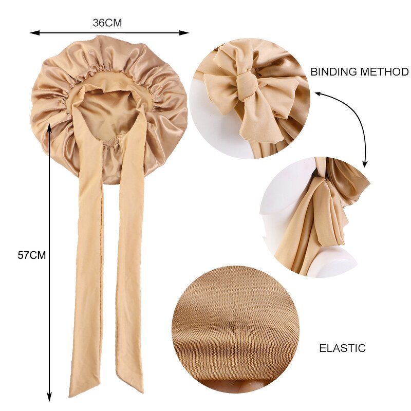 Sleep Bonnet Manufacturer - Custom Double Layer Beauty Hair Care Satin Silk