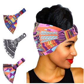 Headband Supplier - African Print Stretch Cotton Elastic Turban Head Scarf