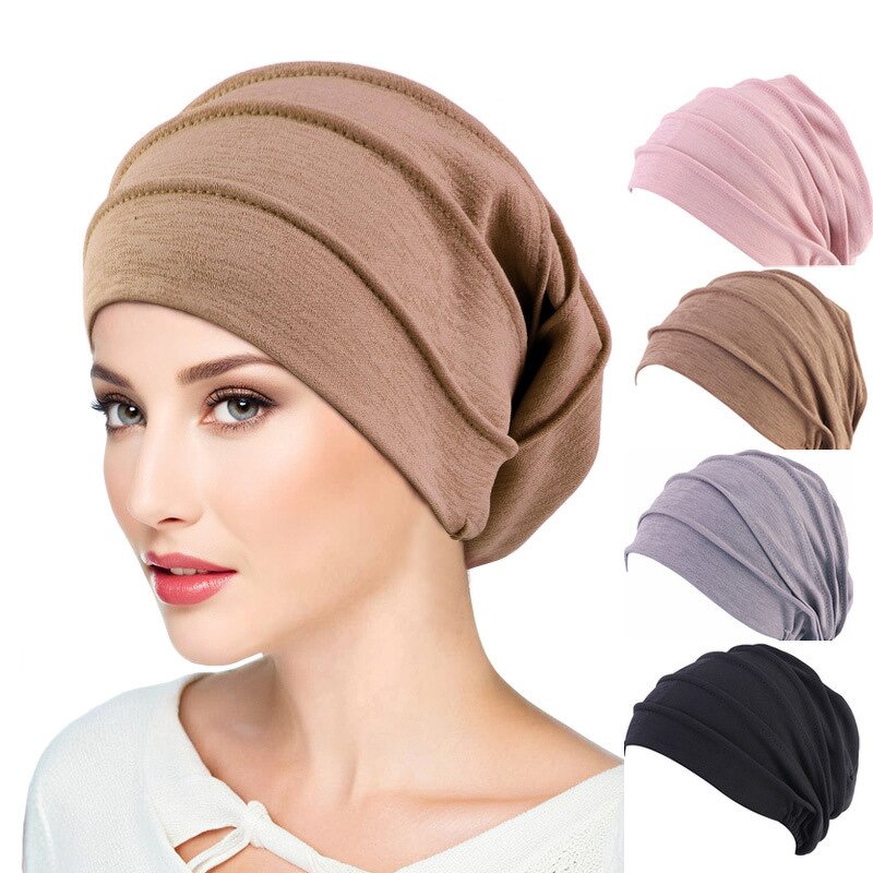 Turban Hats Supplier - Slouchy Hair Loss Beanies Soft Polyester Cancer Hat