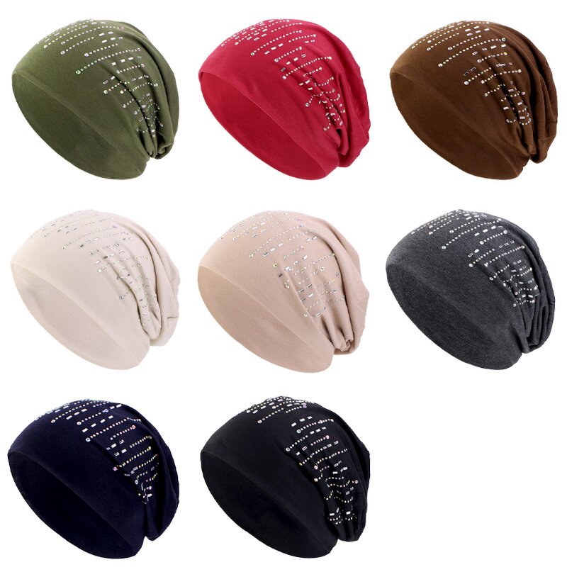 Beanie Hats Supplier - Rhinestone Slouchy Hip-Hop Caps Light Weight Soft