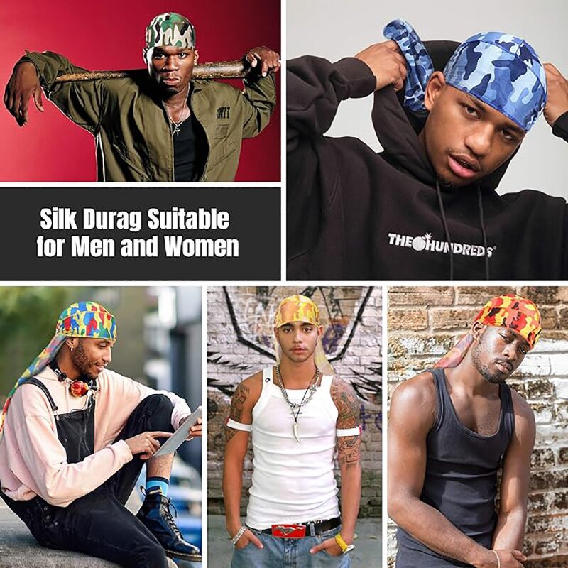 Durags Factory - Hot Sale Two Pieces/Sets Hip Hop Silky Polyester Unisex