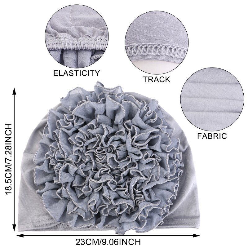 Head Wrap Supplier - Flower Turban Bandana Cancer Chemo Beanie Pleated