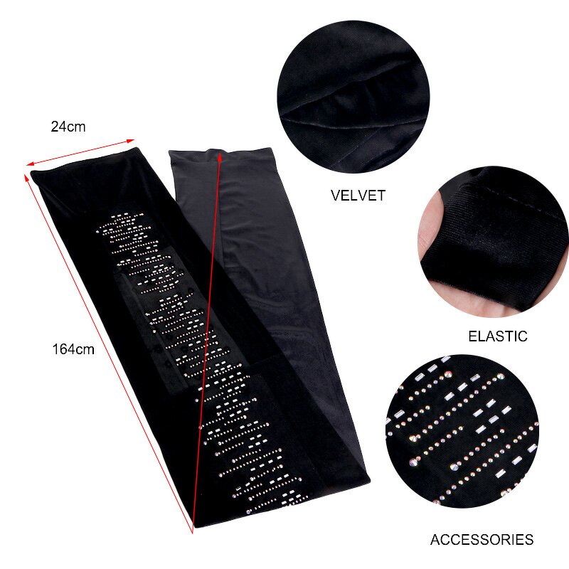 Head Scarves Factory - Rhinestone Fashion Turbans Stretch Bandana Velvet