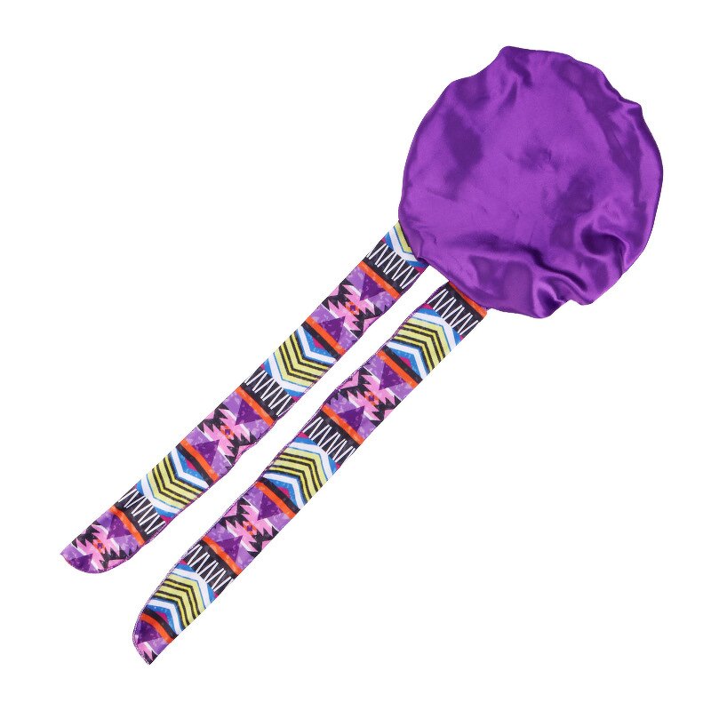 Hair Bonnets Factory - Custom Logo Bohemian Pattern Satin Bonnet Polyester