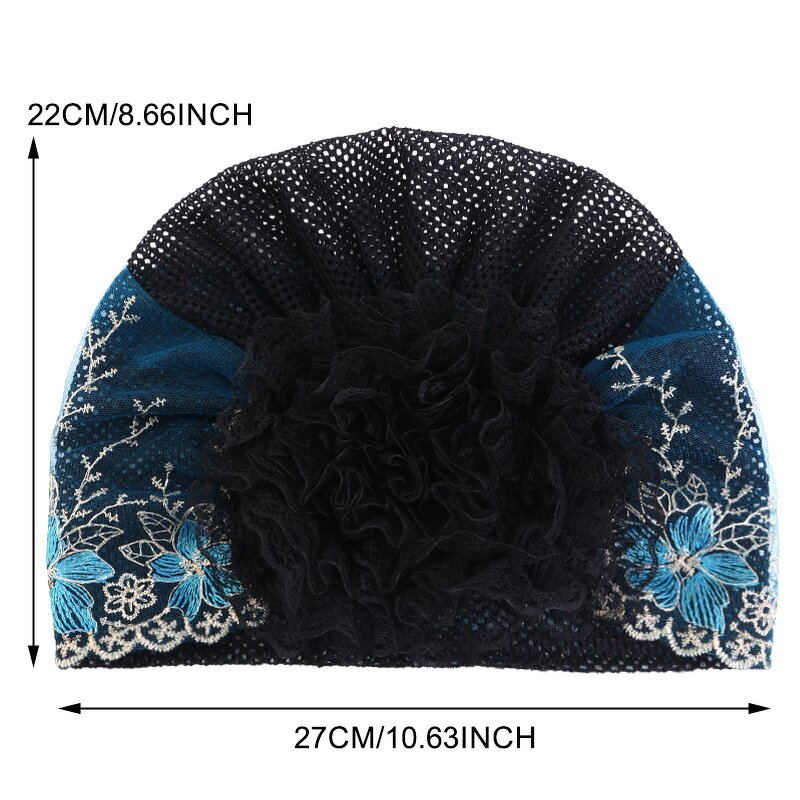 Turban Hat Manufacturer - Women Lace Flower Muslim Islamic African Pearl