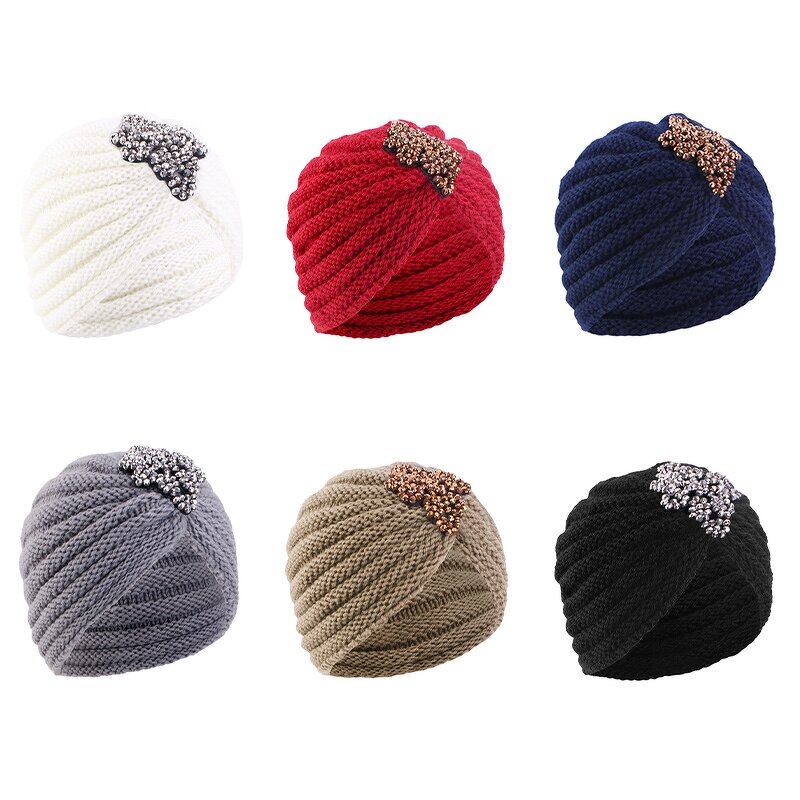 Winter Hat Supplier - Warm Knitted Soft Beanie Solid Color Pullover for Women