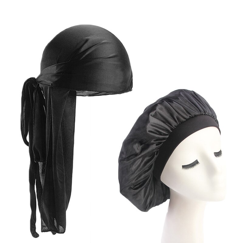 Durag Supplier - Wholesale Cheap Couples Bonnet and Dorag Set Solid