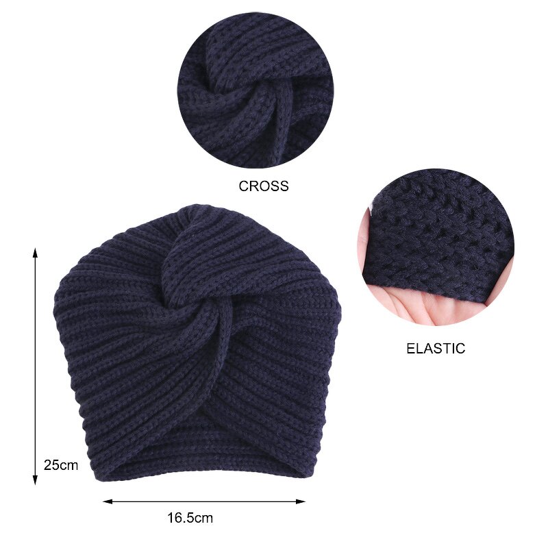 Knit Cap Manufacturer - Solid Color Plain Knitted Full Acrylic Thicker Warm