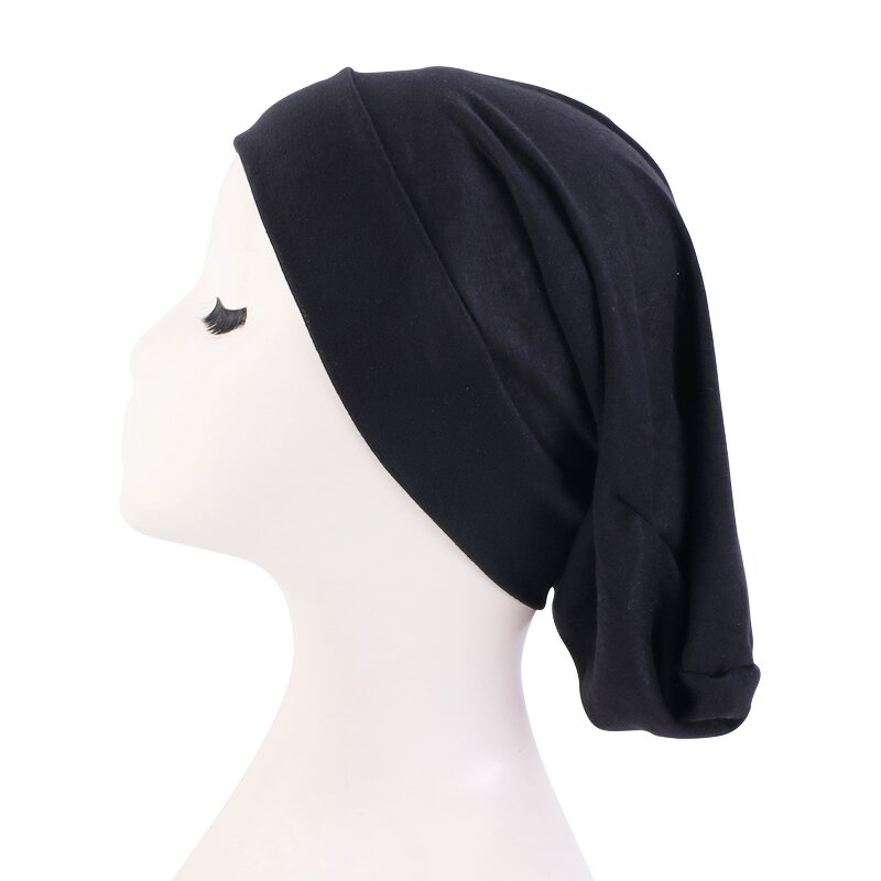 Turban Cap Supplier - Muslim Soft Cotton Stretch Women Islamic Baggy Hat