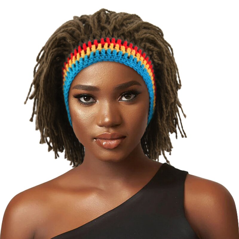 Wig Beard Hats Manufacturer - Unisex Funny Knitted Retro Hippie with Dreadlocks