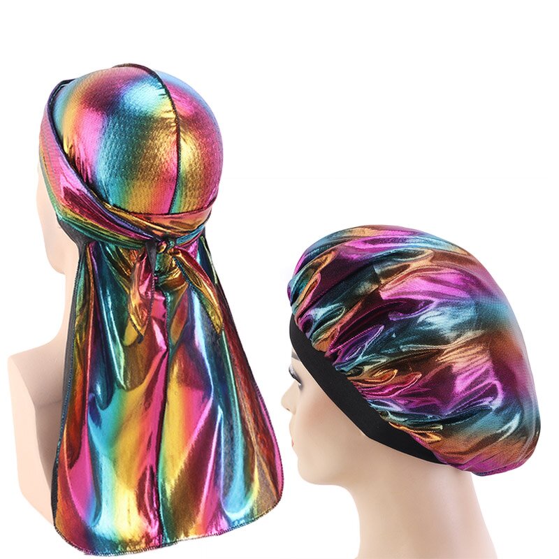 Do Rag Manufacturer - Fashion Colorful Couples Laser Do Rag Sleeping Cap